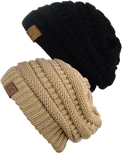 Vista 24 de Gorro a la moda de tejido suave abultado, cálido y elástico de C.C