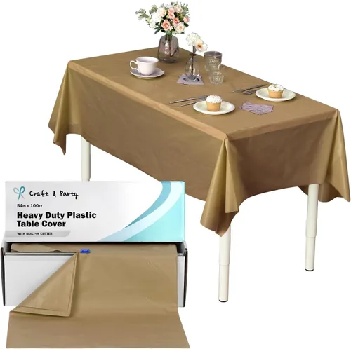 Vista 9 de Rollo de plástico para cubierta de mesa color verde manzana, 40 pulgadas x 100 pies, rollo de plástico resistente para cubierta de mesa de banquetes