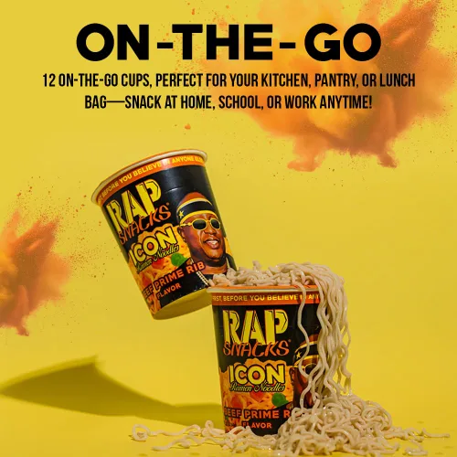 Vista 5 de Rap Snacks Creamy Chicken Gumbo ICON Ramen Fideos Master P-Pack de 12