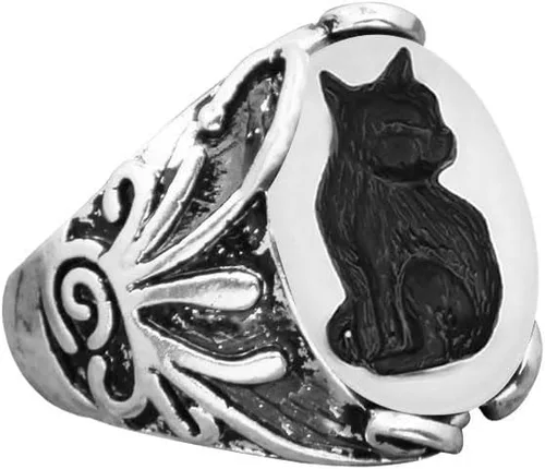 Vista 4 de Vintage Look 10pcs Lot Cat Cameo Anillos para las Mujeres Antiguo Plata Real Plateado Diseño Tamaño Mezclado Personalizado Joyería de Moda, Metal