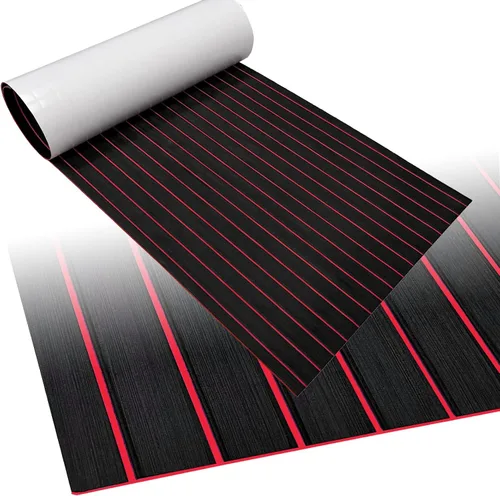 Vista 7 de Alfombra de espuma EVA para cubierta de 94 x 45/35/16 de teca sintética, antideslizante, autoadhesiva, tapete de espuma para lanchas de motor