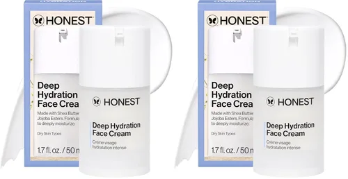 Vista 13 de Honest Beauty Crema facial de hidratación profunda para piel seca, hidrata y apoya la barrera de humedad natural, hipoalergénica, suave sensible