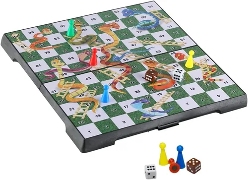 Vista 9 de Mini juego de mesa de serpientes y escaleras de 7.9 pulgadas, juego de mesa magnético de viaje, juguetes divertidos para la familia/regalo para niños