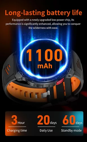 Vista 16 de Relojes inteligentes múltiples modos deportivos para hombres con linterna, reloj inteligente para Android y iPhone, pantalla táctil HD de 1.7 Negro