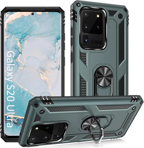 Vista 21 de ADDIT Funda S20 para Samsung Galaxy S20 de 6.1 pulgadas, con anillo de soporte, soporte ajustable, grado militar, protección resistente, a prueba