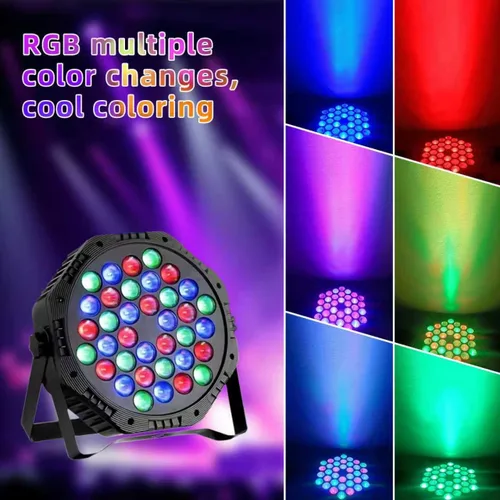 Vista 3 de 36 luces LED Par de luces DJ con cable RGB con control activado por sonido iluminación ascendente para bodas, fiestas, clubes, aparatos