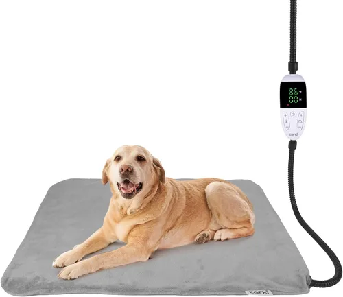 Vista 9 de Almohadilla térmica para mascotas para gatos y perros pequeños con 12 temperaturas ajustables, impermeable y resistente a las mordidas, almohadilla