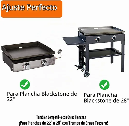Vista 2 de Juego de Protector de Viento Ajustable y Rejilla de Calentamiento para Parrilla de 22" a 28" con Grasa Trasera, Negro, Metal