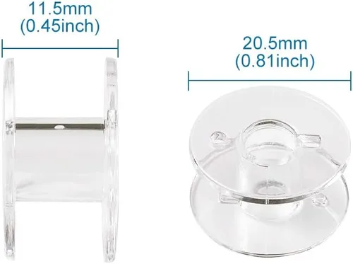 Vista 5 de Craftdady 200 bobinas vacías de plástico para bordar, máquina de coser de 0.81 pulgadas, rebordear hilo de hilo de hilo de alambre Bobina