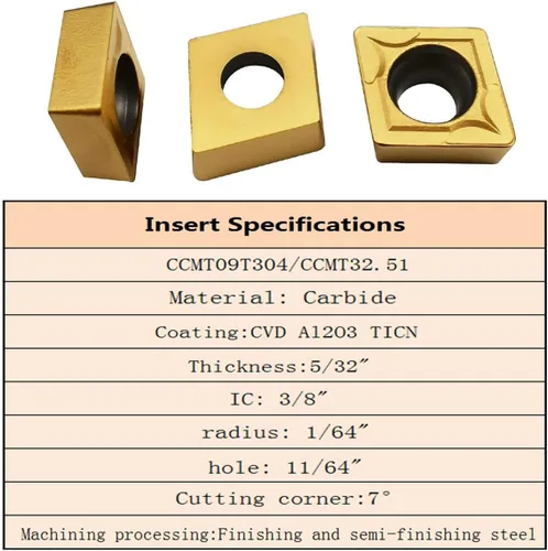 Vista 5 de Juego de soporte de inserción de herramienta de torneado de carburo indexable de vástago de 1/2 "/12 mm, 2 piezas SCACR1212H09 SCACL1212H09 2 piezas