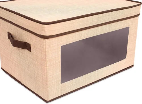 Vista 5 de Internet's Best Caja de almacenamiento con vidriera Marrón