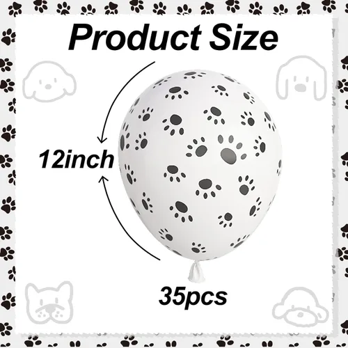 Vista 2 de Globos de Huellas de Patas de Perro, Globos de Látex de Cumpleaños con Lindo Tema de Cachorros y Mascotas para Niños y Niñas, Decoraciones de Fiesta