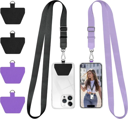 Vista 14 de Doormoon Cordón para teléfono, correa ajustable universal para el cuello, para llaves, insignias de identificación, cordón para teléfono celular