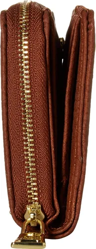 Vista 3 de Steve Madden Cartera francesa con cremallera, Coñac, Steve Madden Cartera plegable para mujer