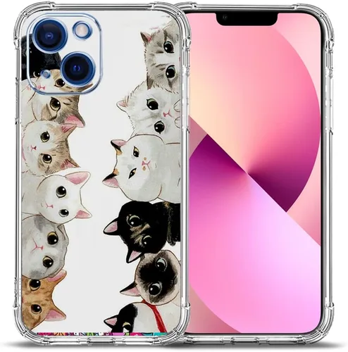 Vista 24 de Funda para iPhone 13 Pro Max, protección contra caídas de flores de mariposa azul, rosa, a prueba de golpes, carcasa protectora de cuerpo completo