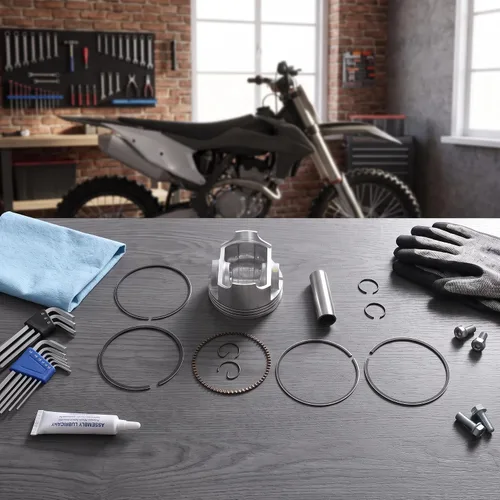 Vista 4 de Kit de anillo de pistón, kit de anillo de pasador de pistón de aleación de acero de repuesto para motor CB250 chino Pit Dirt Trail Motor Bike ATV