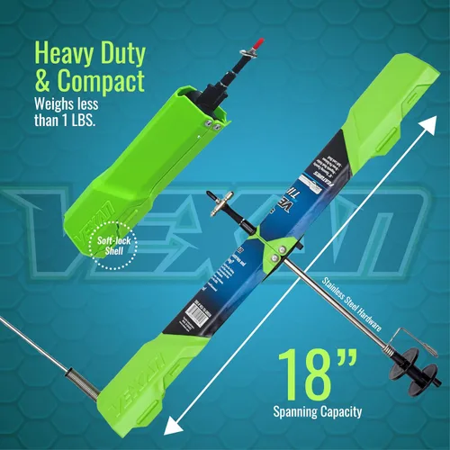 Vista 4 de Vexan Indicador de Mordida para Pesca en Hielo - Indicadores de Mordida de Alta Visibilidad en Verde para Pesca en Hielo con Bandera Reflectante