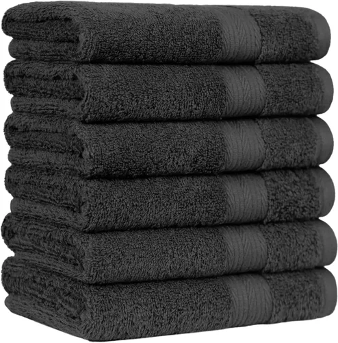 Vista 29 de Amazon Basics Juego de 6 toallas de gran tamaño resistentes a la decoloración, 100% algodón, altamente absorbentes, suaves, color verde azulado, 2