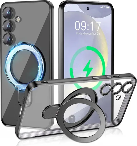 Vista 55 de Funda magnética para iPhone 14 Pro con soporte invisible [compatible con MagSafe] [protector completo de lente de cámara]