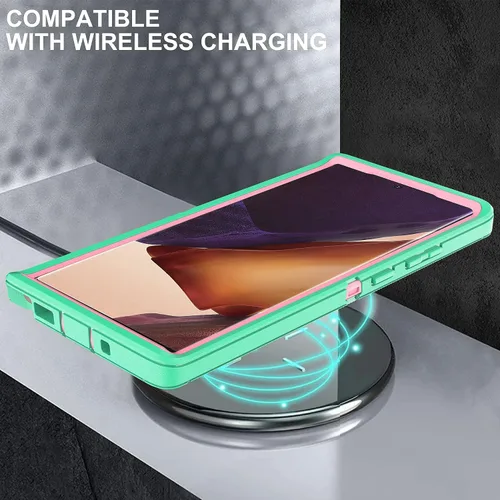 Vista 7 de Funda para Note 20 Ultra, Galaxy Note 20 Ultra con protector de pantalla de TPU flexible autorreparable (paquete de 2), funda de protección 3 en 1