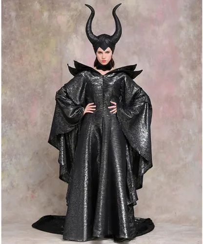 Vista 2 de CosplayDiy Disfraz de villano de la señora malvada para mujer vestido de reina de bruja
