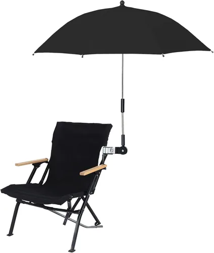 Vista 2 de Paraguas de playa con abrazadera universal, paraguas portátil con abrazadera universal, paraguas multidireccional al aire libre para silla, silla