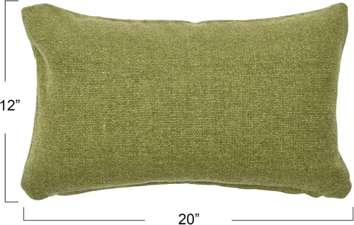 Vista 3 de Creative Co-Op Funda de almohada lumbar de lona tejida, 12 x 20 pulgadas, color verde salvia