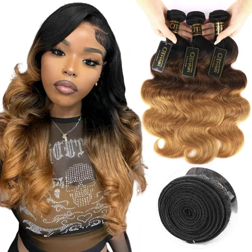 Vista 26 de QTHAIR Extensiones de cabello humano brasileño ondulado de grado 18A #613 con cierre de encaje HD 4x4