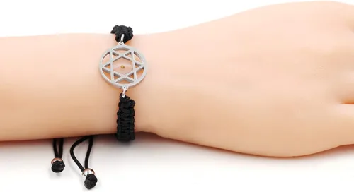 Vista 8 de Uloveido Pulsera de cuerda trenzada tejida con semillas de mostaza, inspiradora, hecha a mano, pulsera cristiana ajustable, regalo de fe Negro