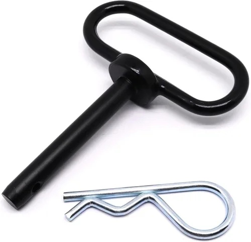 Vista 25 de Pasador de enganche de remolque, pasador de enganche de remolque de tractor de 1/2 pulgada y clip, pasadores de remolque con mango negro recubierto