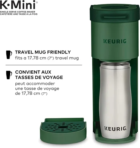 Vista 5 de Keurig K-Mini - Cafetera de cápsulas K-Cup de una sola porción, con un diseño ultra elegante, Evergreen