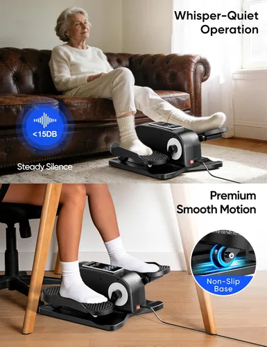 Vista 4 de Under Desk Elliptical Machine for Senior, Quiet Motorized Leg Exerciser with Smart Remote, Pedal Exerciser with Adjustable Speeds for Auto/Manual