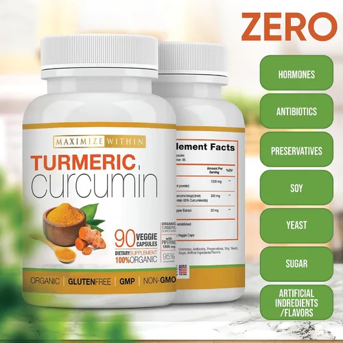 Vista 8 de Curcumina de cúrcuma con piperina 1500 mg, 90