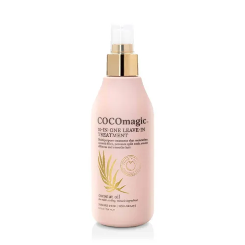 Vista 6 de Cocomagic Tratamiento capilar sin enjuague 10 en 1 con aceite de coco, hidrata, desenreda, previene el encrespamiento, suaviza y crea sedosidad