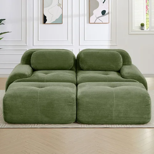 Vista 22 de Sofá comprimido moderno de espuma viscoelástica de 82 pulgadas, sofás seccionales grandes de 2 plazas para sala de estar, sofá modular Cloud que