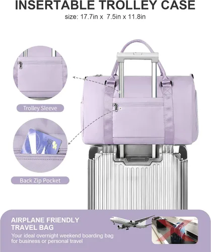 Vista 4 de Bolsa de lona de viaje bolsas de fin de semana para mujeres y hombres bolsa de transporte durante la noche bolsa de hospital bolsa de gimnasio