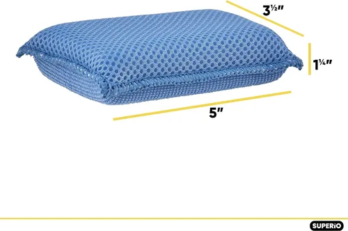 Vista 2 de Esponjas de microfibra para platos, esponjas de cocina, esponja antiarañazos, esponjas de limpieza para el hogar, suministros de limpieza multiusos