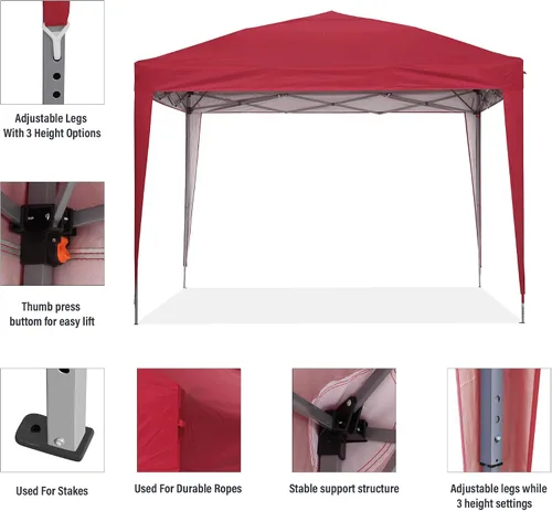 Vista 3 de GDY - Carpa plegable de 10 x 10 pies, toldo para exteriores con bolsa de transporte