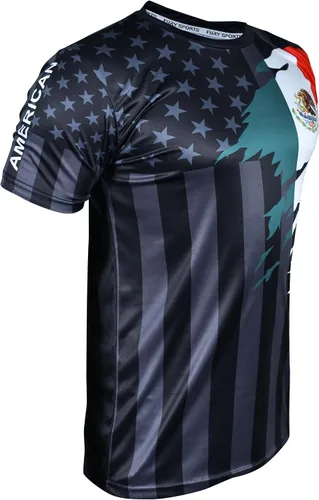 Vista 5 de Fury Camiseta de fútbol con la bandera de México y Estados Unidos - Camiseta México Jersey HombreMujerUnisex