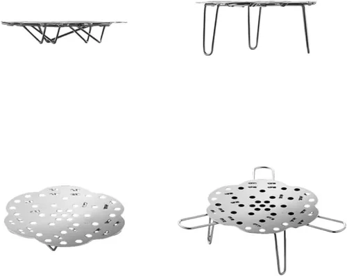 Vista 2 de Foldable Stainless Steel Steam Rack 24cm High Feet