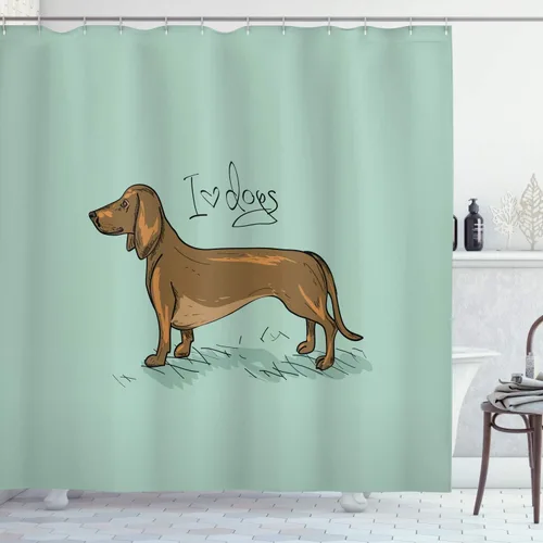 Vista 19 de Ambesonne Home sets de cortinas de baño con ganchos Blanco y gris