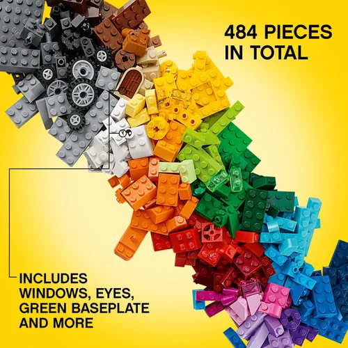 Vista 7 de LEGO Classic Medium Creative Brick Box 10696 - Juego de bloques de construcción, con almacenamiento, incluye tren, automóvil y una figura de tigre