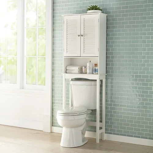 Vista 4 de BrylaneHome Mueble corto Louvre con cubículo - Blanco