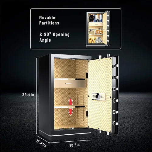 Vista 7 de Caja fuerte grande de 8.1 pies cúbicos para el hogar, caja de seguridad digital ignífuga con bolsa impermeable e ignífuga, caja de seguridad