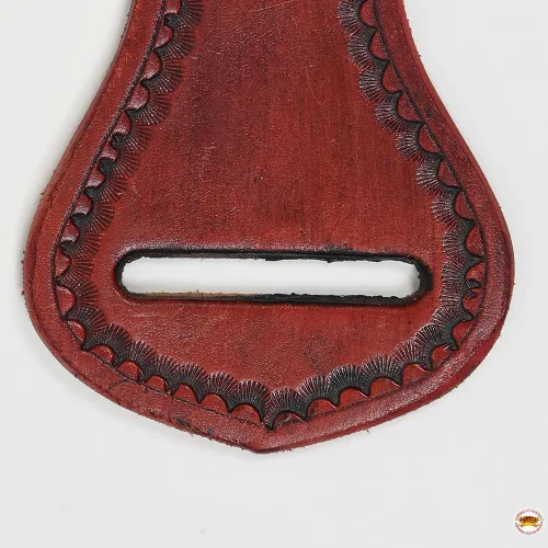 Vista 3 de HILASON Western Saddle Repair Leather Latigo Carrier Caoba