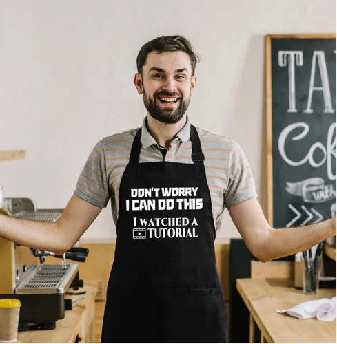 Vista 4 de Delantales para hombres, delantales divertidos para hombres, delantales de chef, delantales divertidos de cocinero, delantales divertidos