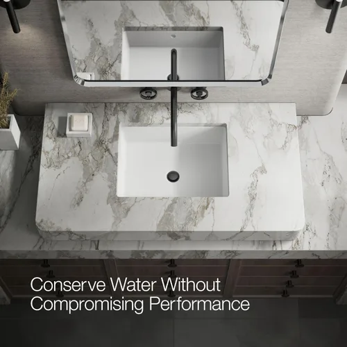 Vista 11 de KOHLER Componentes montaje en pared grifo de lavabo de baño con manijas industriales
