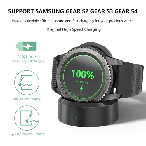 Vista 4 de Vanjua Cable de carga para reloj Samsung Gear S3, soporte de carga de repuesto inalámbrico compatible con Samsung Gear Sport, S2, S3 Classic