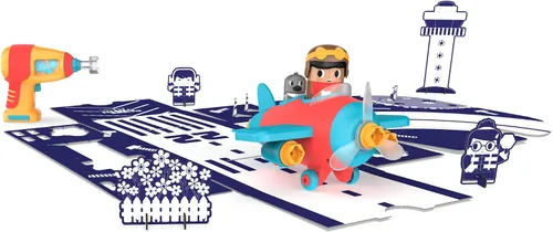 Vista 7 de Educational Insights Design & Drill Bolt Buddies Plane - Juguetes de construcción y herramientas para niños pequeños, juego de herramientas