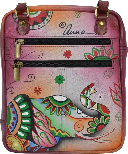 Vista 2 de Anna by Anuschka - Bandolera de viaje de piel auténtica para mujer